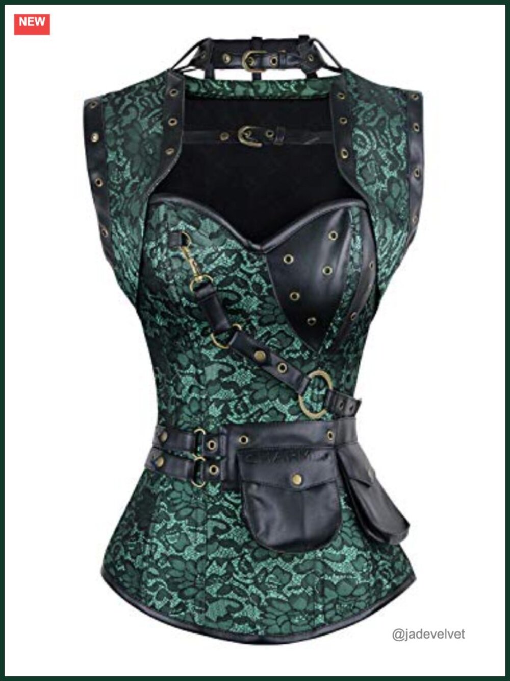 Steampunk Spiral Steel Boned Corset Top Bustier Lace-Up Costume